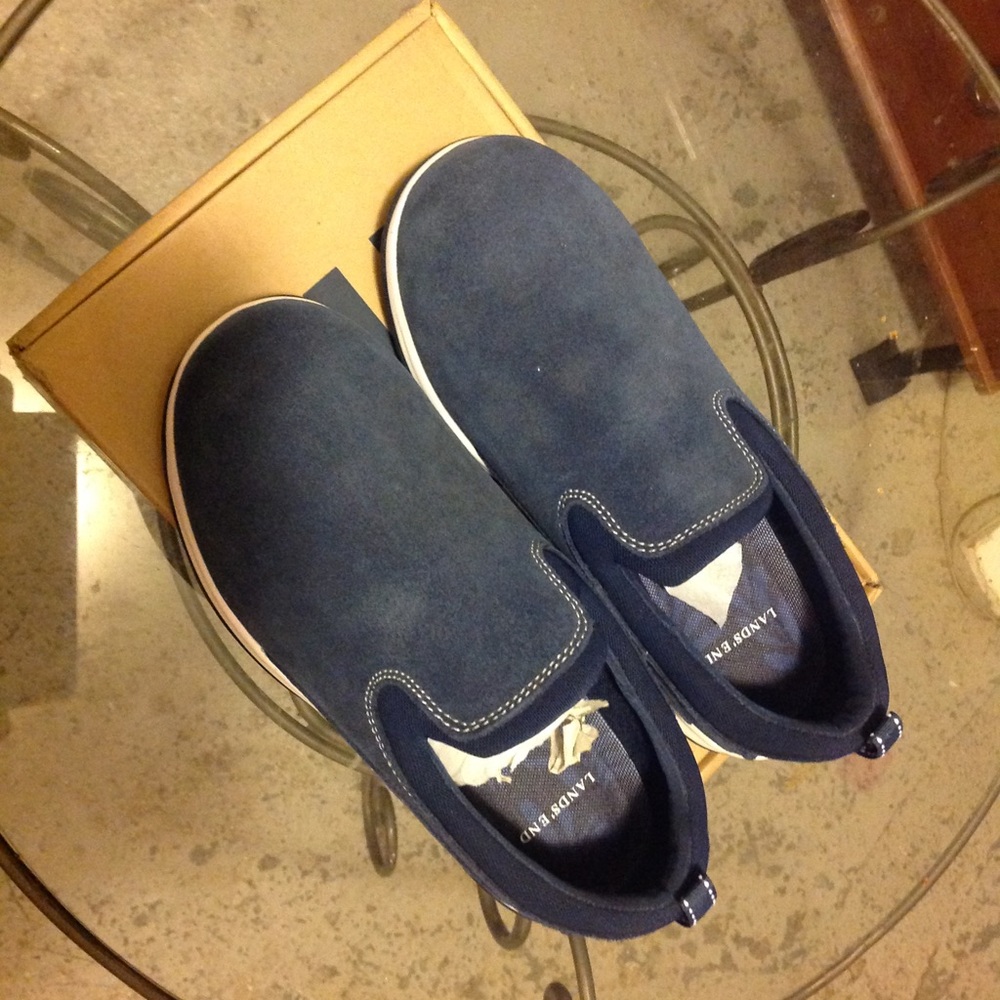 Women's summer blue suede slip on shoes SZ 61/2 D